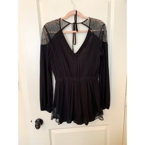 Lace Detail Open Back Romper